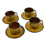 Set of four vintage Boch Palma cups and saucers.