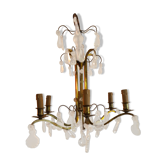 Lustre ancien en laiton et pampilles 6 feux