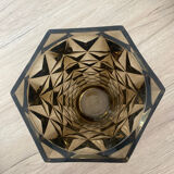 Smoked black chiseled glass vase