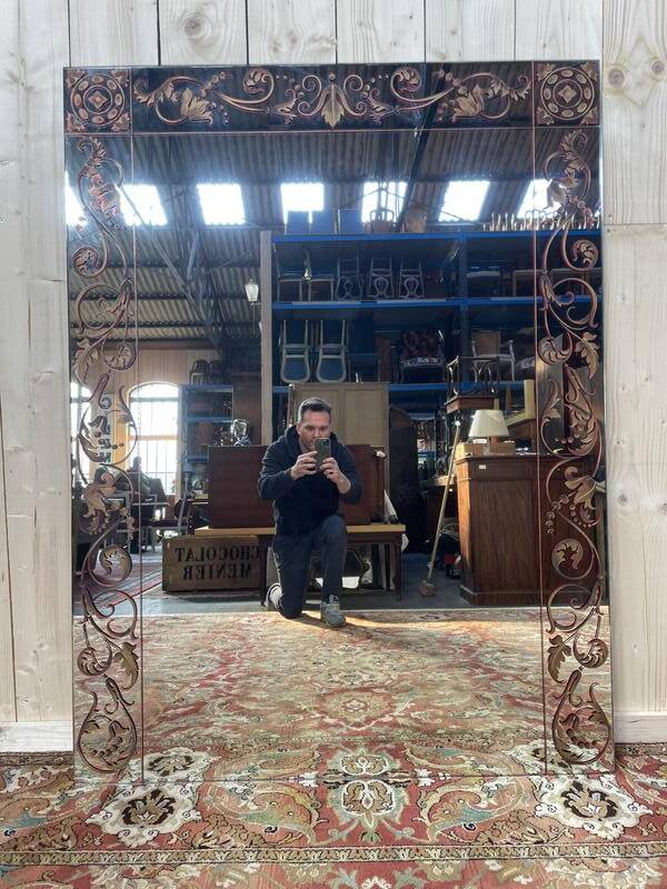 Miroir de Bistrot - Brasserie eglomisé 160 cm