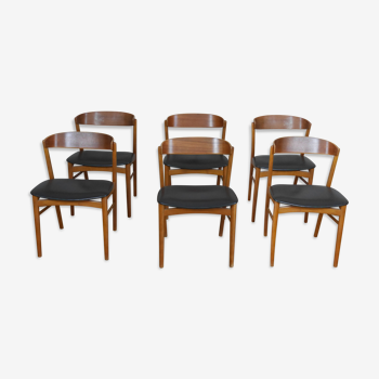6 Scandinavian chairs in Teak Farstrup 60s