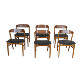 6 Scandinavian chairs in Teak Farstrup 60s