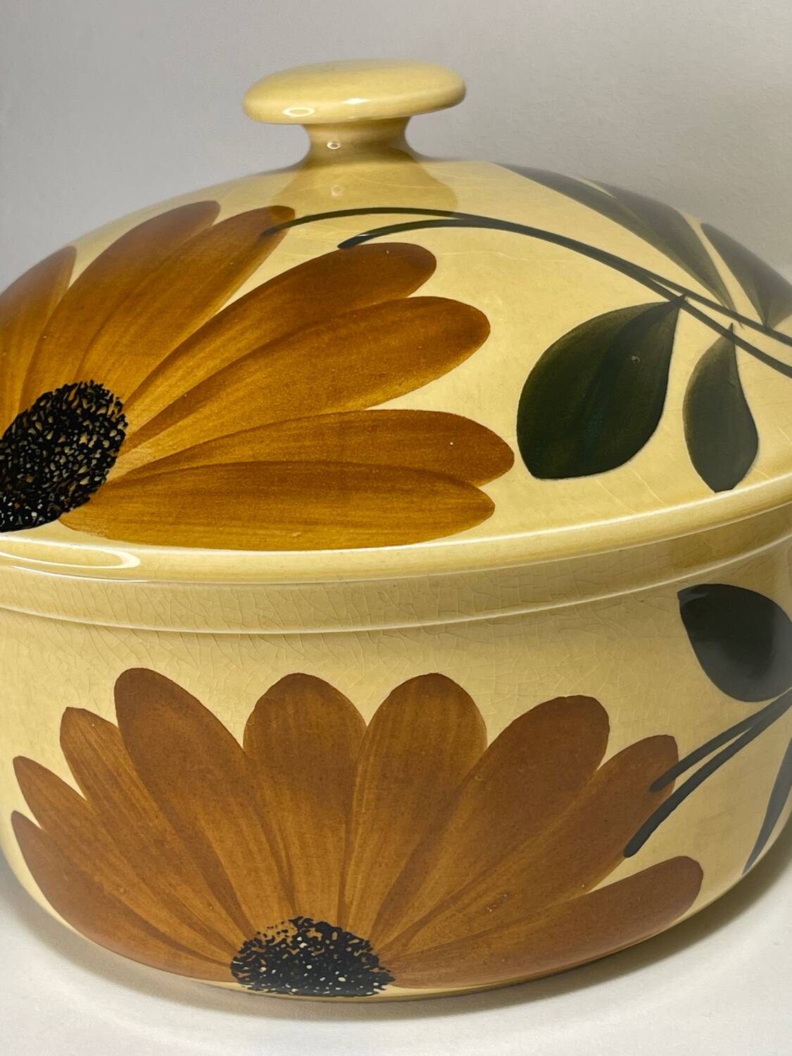 Gien earthenware tureen and gravy bowl set, Tournesol collection