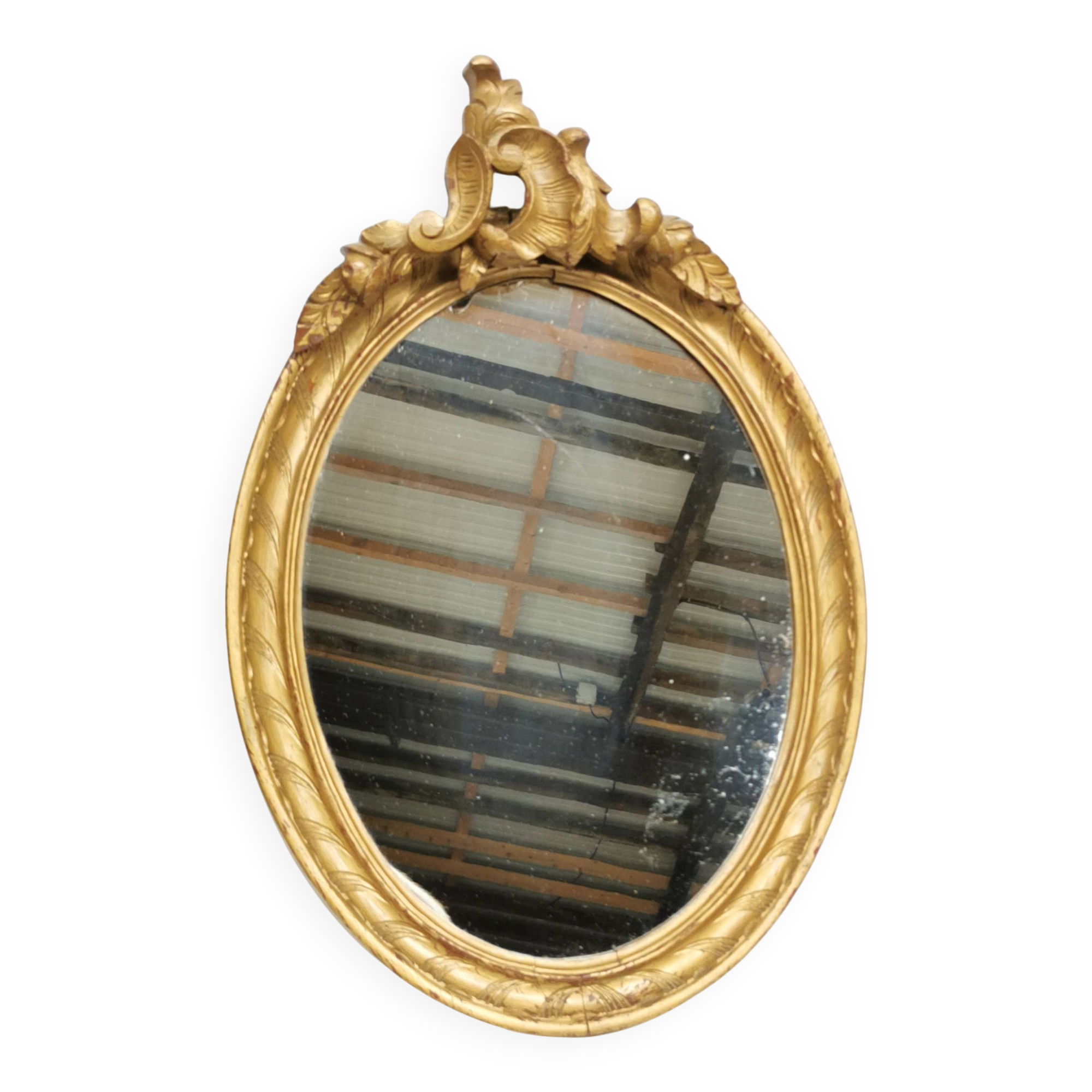 old Louis XV style gilded wood mirror, rococo