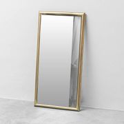 Vintage mirror with brass frame and transparent glass insert – Italian design 1970s
