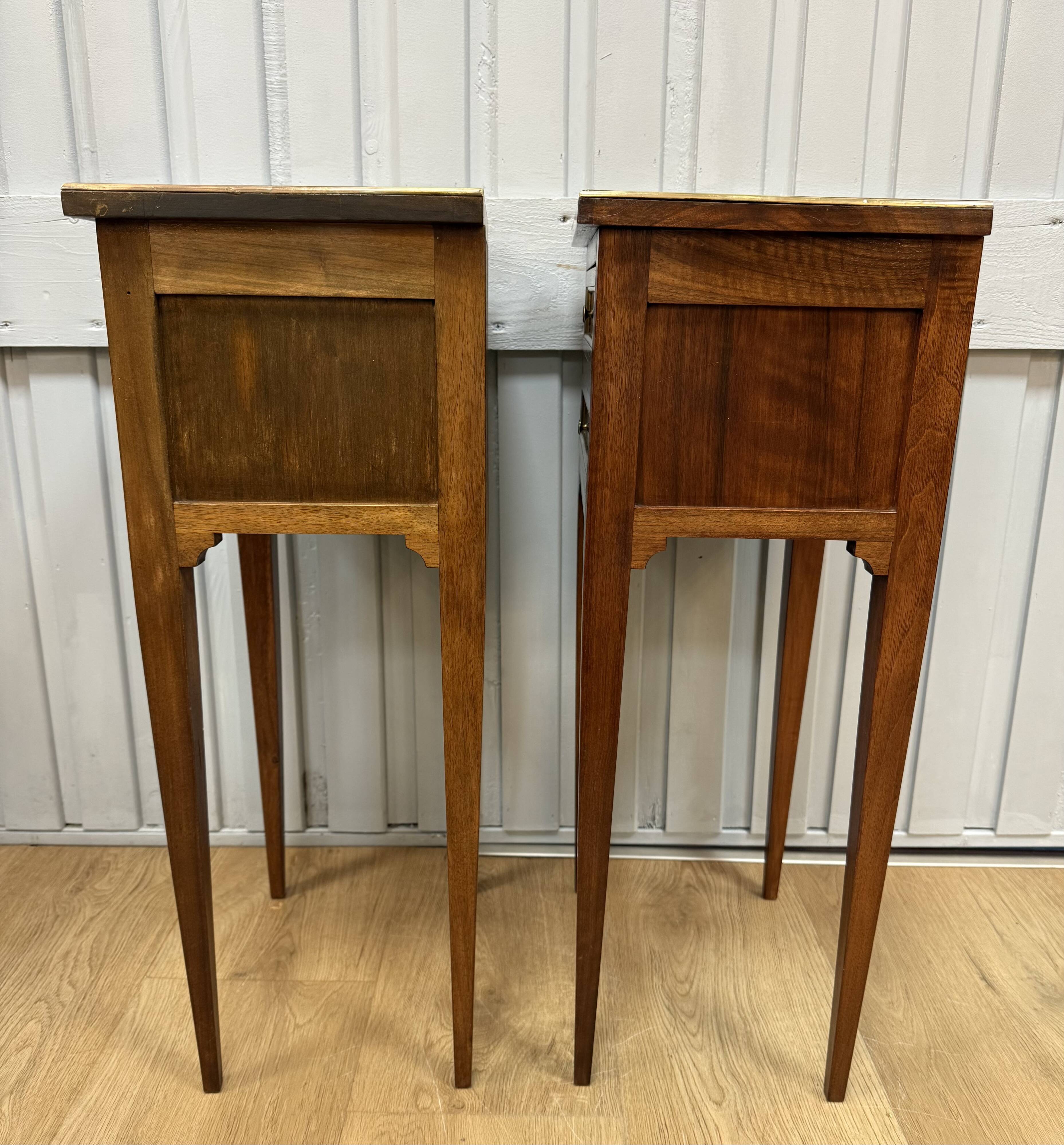 Pair of walnut bedside tables