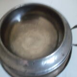 Pewter round tray & soup tureen