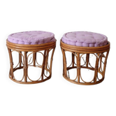 Tabourets en bambou avec coussin