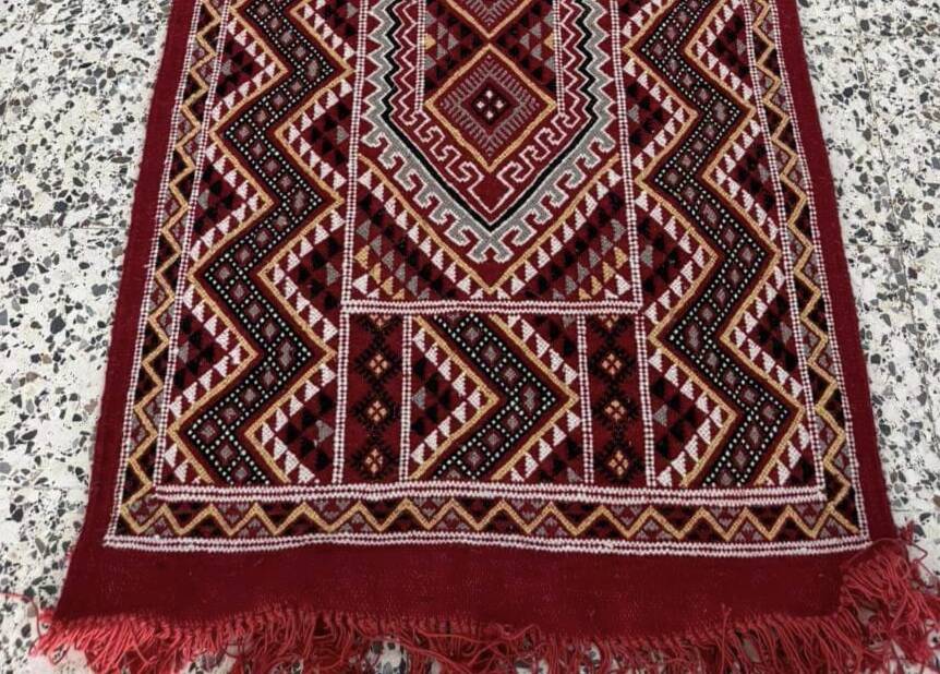 Hand-woven margoum hallway rug