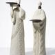 Pair of candlesticks "Akwe Priestesses" contemporary African Holländer style