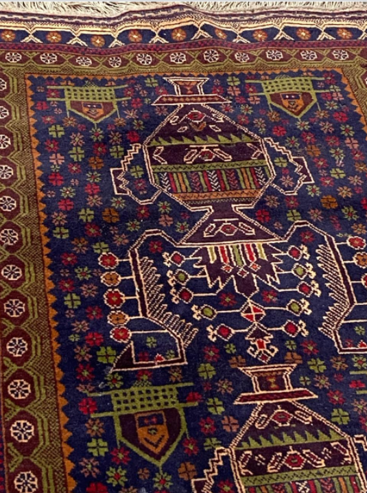 Afghan carpet Baluch vintage 148x87cm