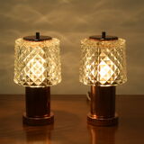 Pair of Table Small Lamps  by Kamenicky Senov, Preciosa,1970‘s.