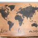 Storage cabinet "explores the world" stencil world map