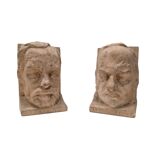 Serre-livres anciens en plâtre français par Joanny Durand, début des années 1900