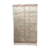 Moroccan Berber carpet Beni Ouarain ecru with colorful polka dots 2.47x1.55m