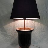 black and copper art deco lamp