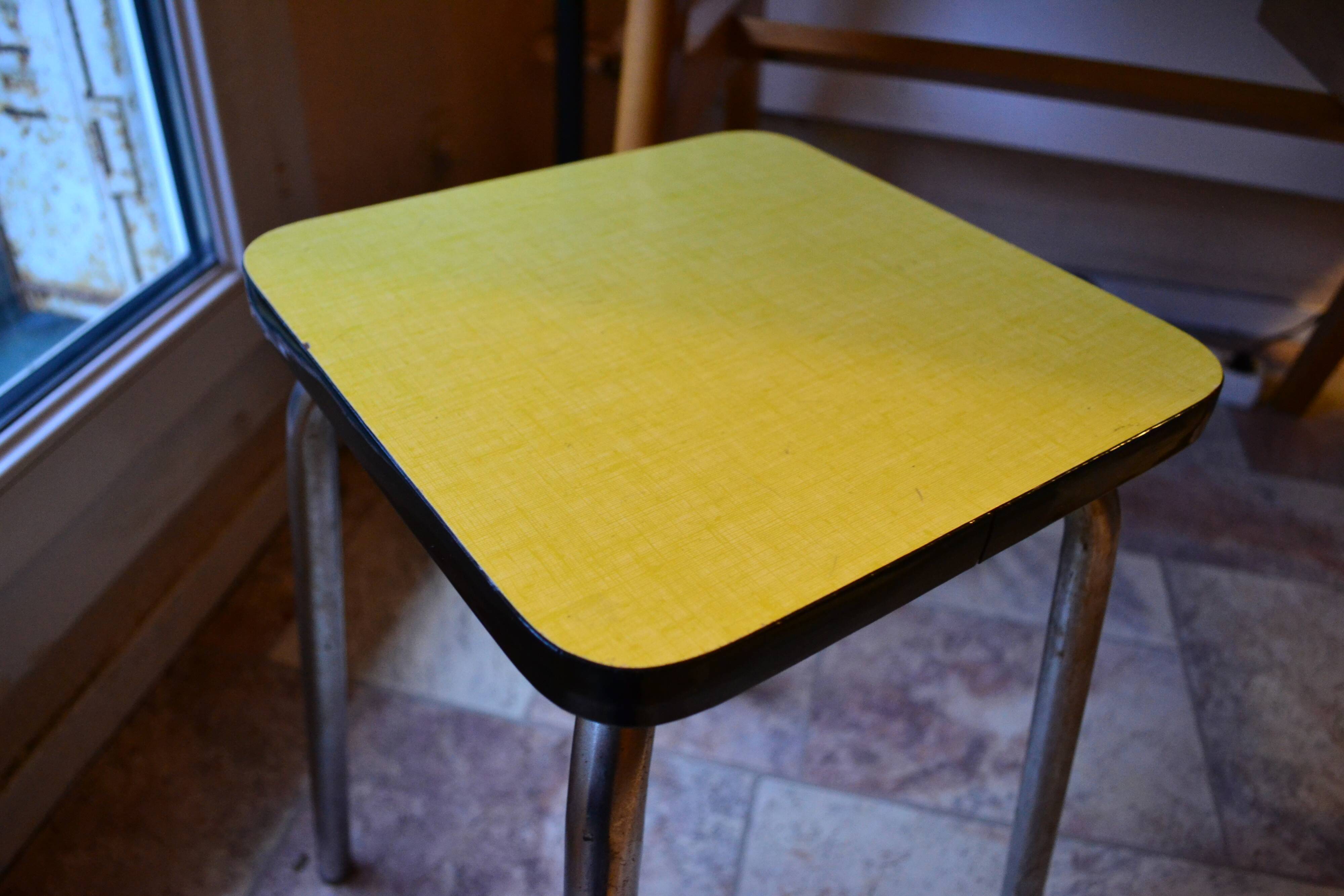 Stool 60 years yellow formica
