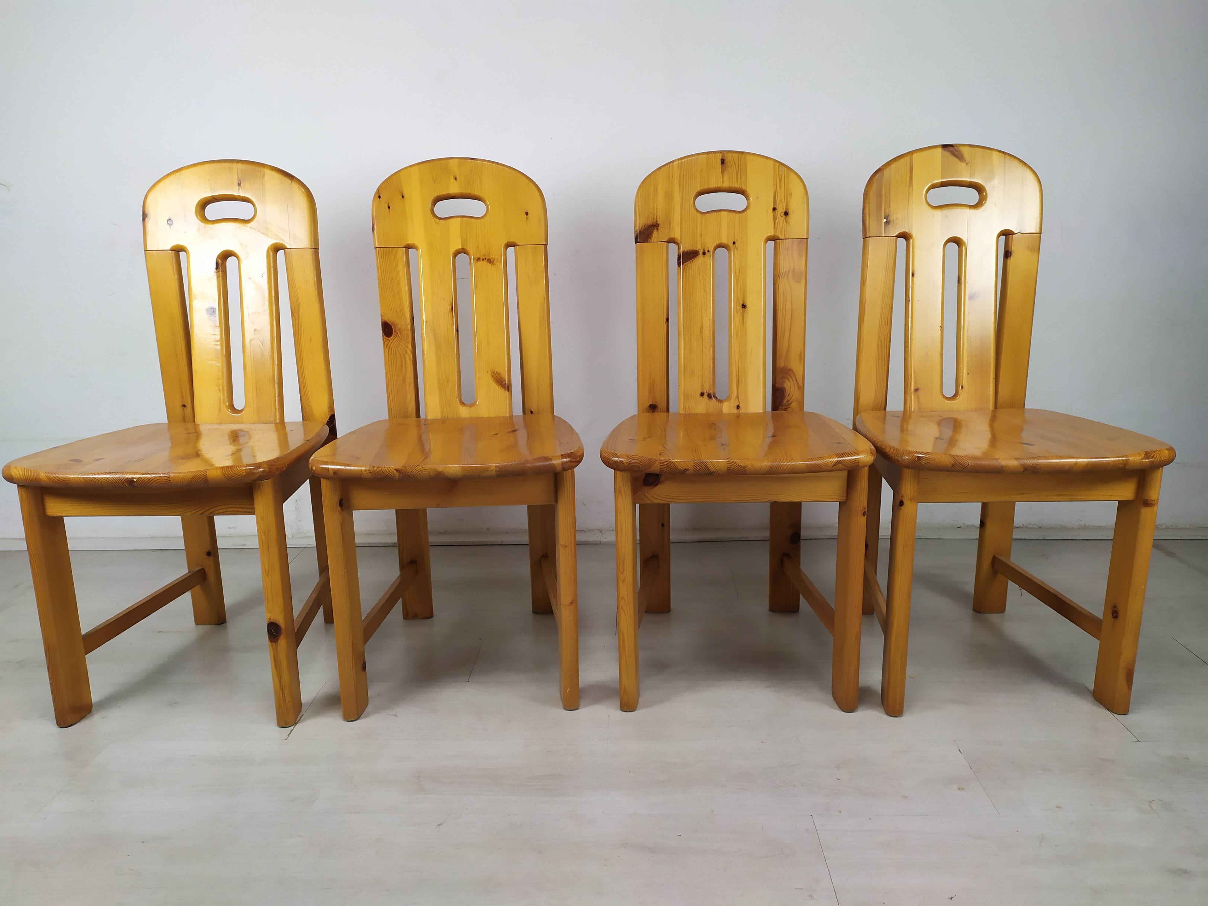 4 vintage pine chairs mountain shawl