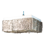 Large Vintage J.T. Kalmar Glass Flush Mount - 1960s Austrian Ceiling Light