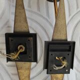 Pair of glass and metal sheaf-shaped wall lights circa 1960