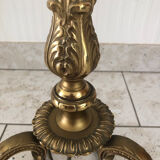 Vintage bronze tripod foot floor lamp