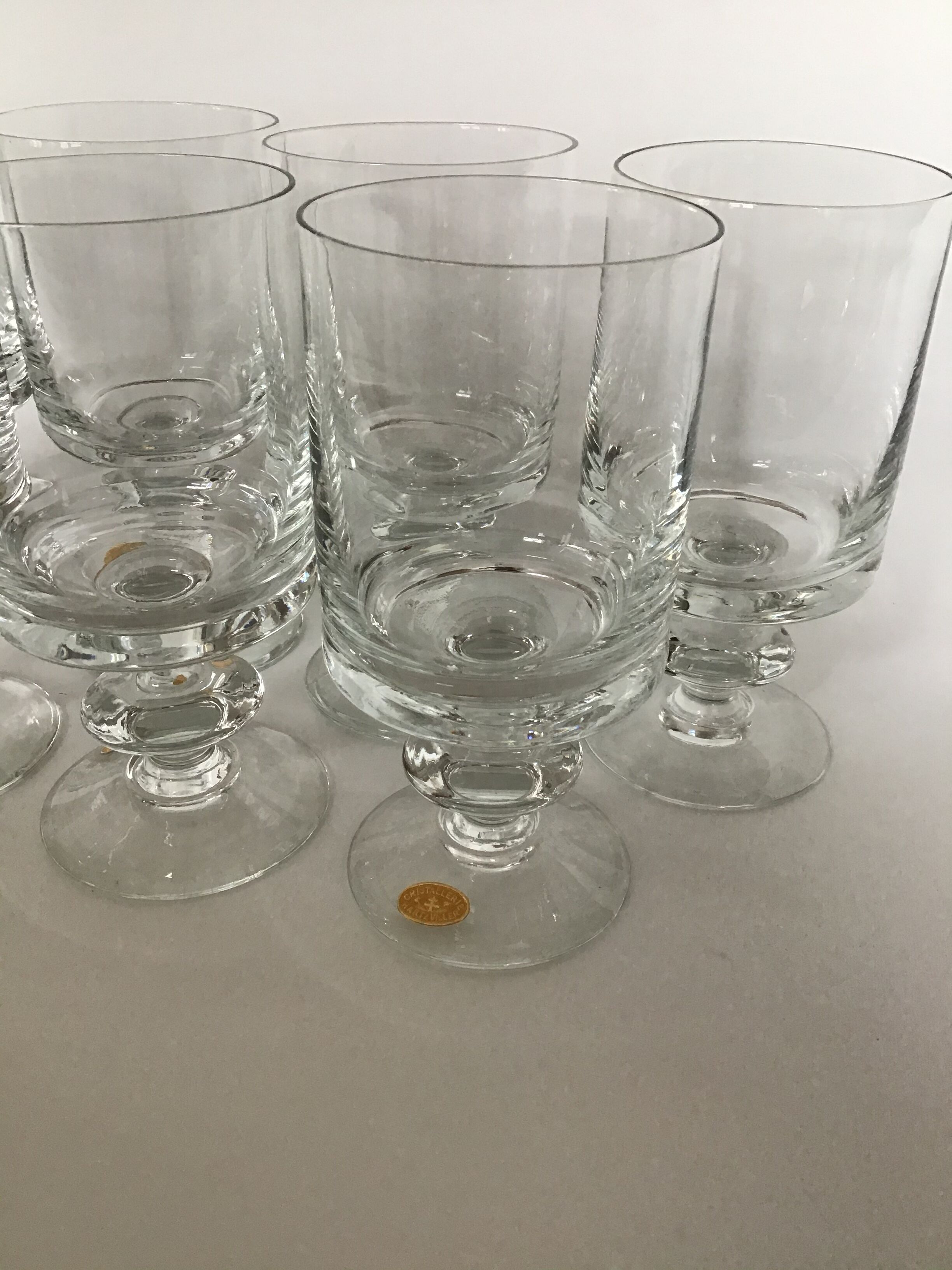 7 Lorraine crystal glasses