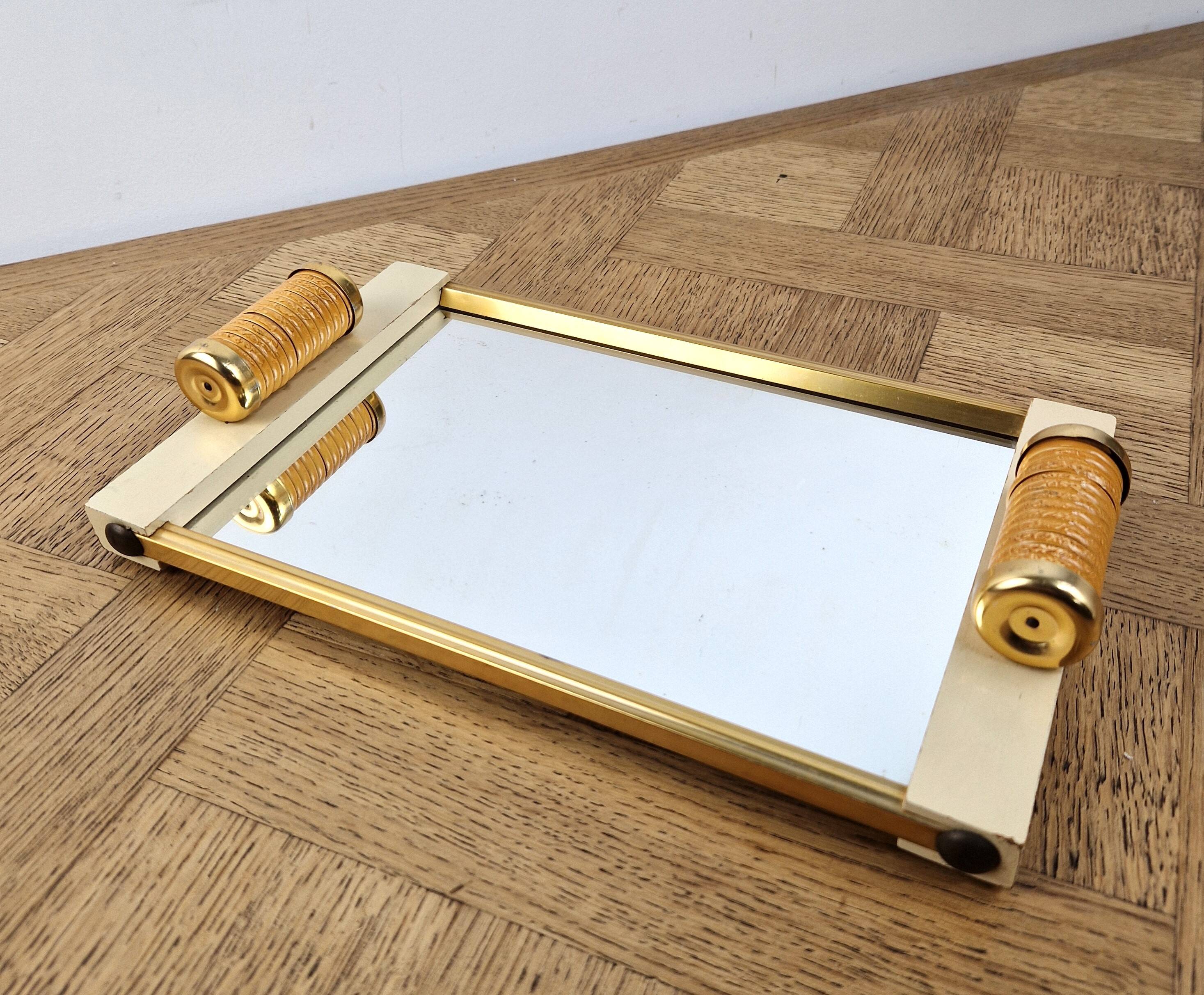 Plateau de service miroir art déco