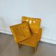 Yellow Korium leather armchair by Matteo Grassi.
