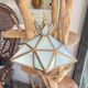 Vintage frosted glass and brass star pendant light