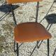 Pair of metal and imitation leather chairs 1950