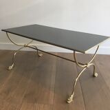 Neoclassical brass style coffee table with dolphin head decoration