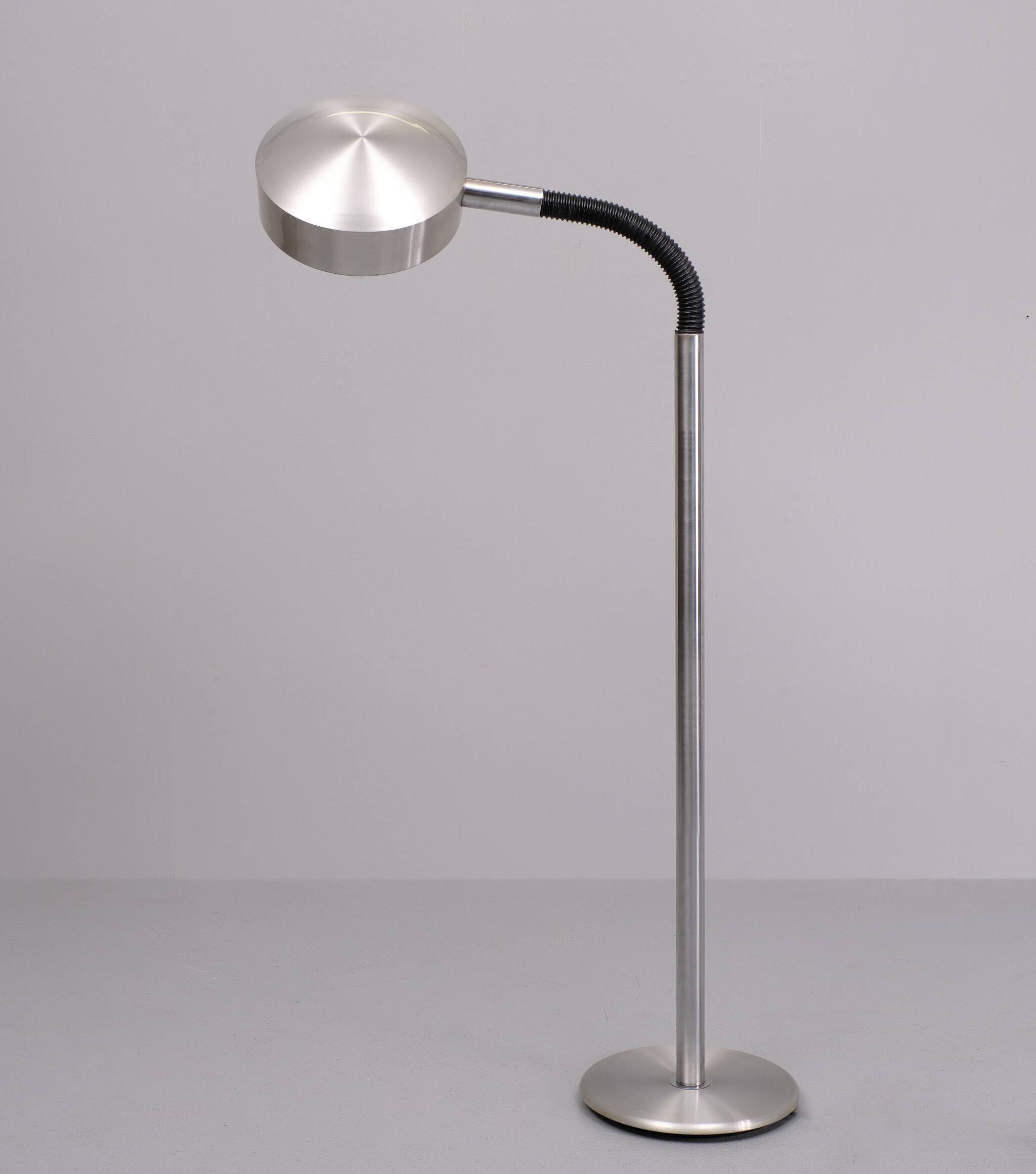Herda Aluminum flexible goose neck floor lamp 1970s