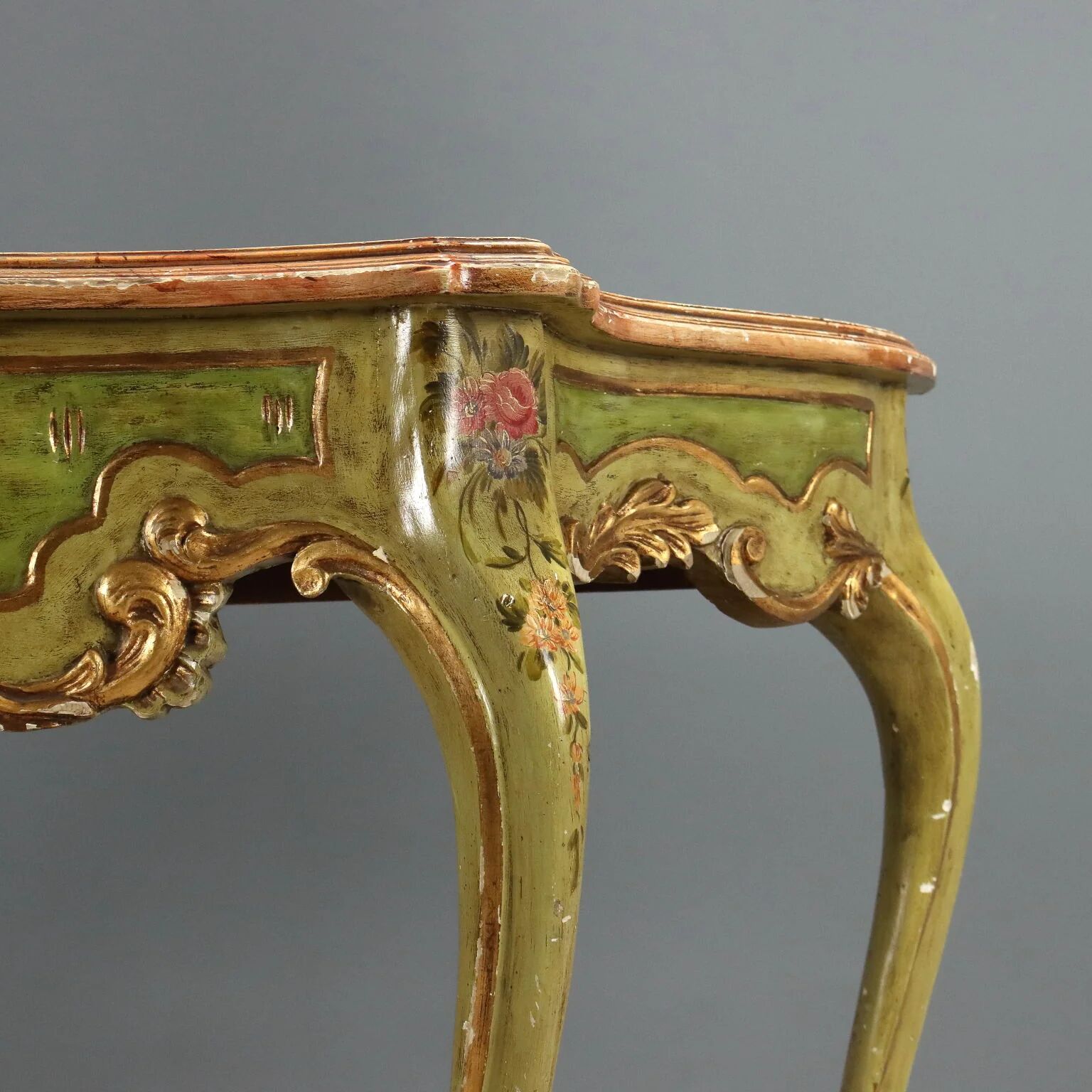 Antique Venetian console in baroque style, wood, Italy, 20th century.