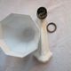 Art Deco bathroom wall lamp in white porcelain and tulip in white opaline