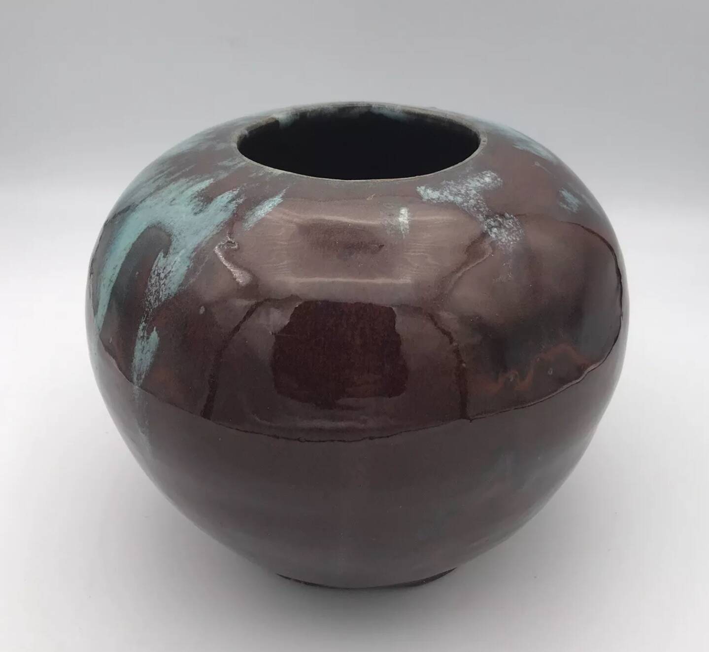 Vase ball in sandstone from saint amand en puisaye carriès school eugène lion