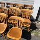 (Lot) 14 honey-coloured bistro chairs (Baumann)