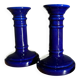 Bougeoirs bleu en porcelaine Luciano