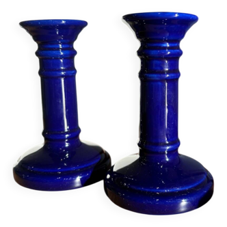 Luciano blue porcelain candlesticks