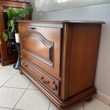 Buffet meuble bar avec miroir intérieur en bois vintage