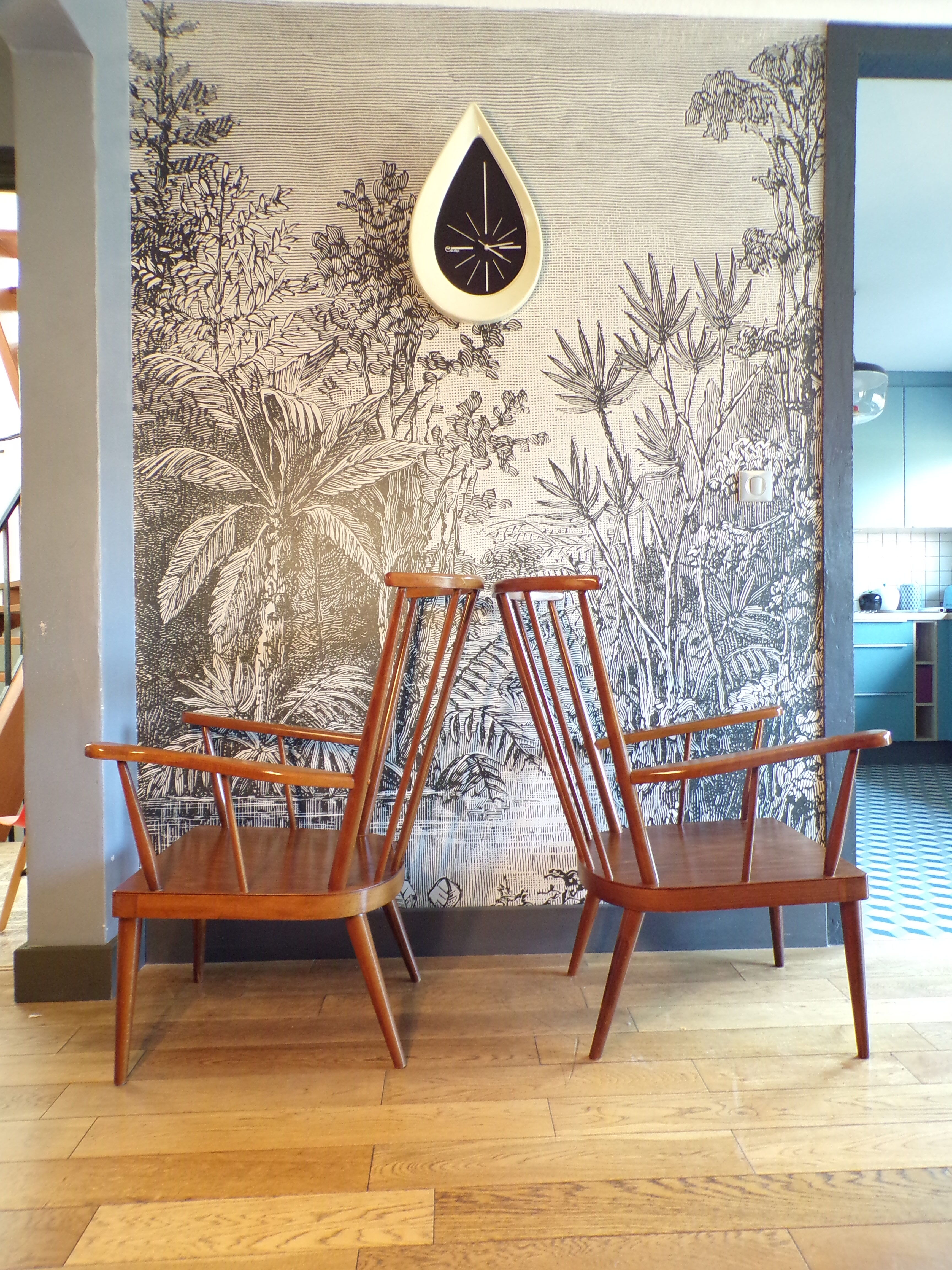 Pair of Baumann fan chairs