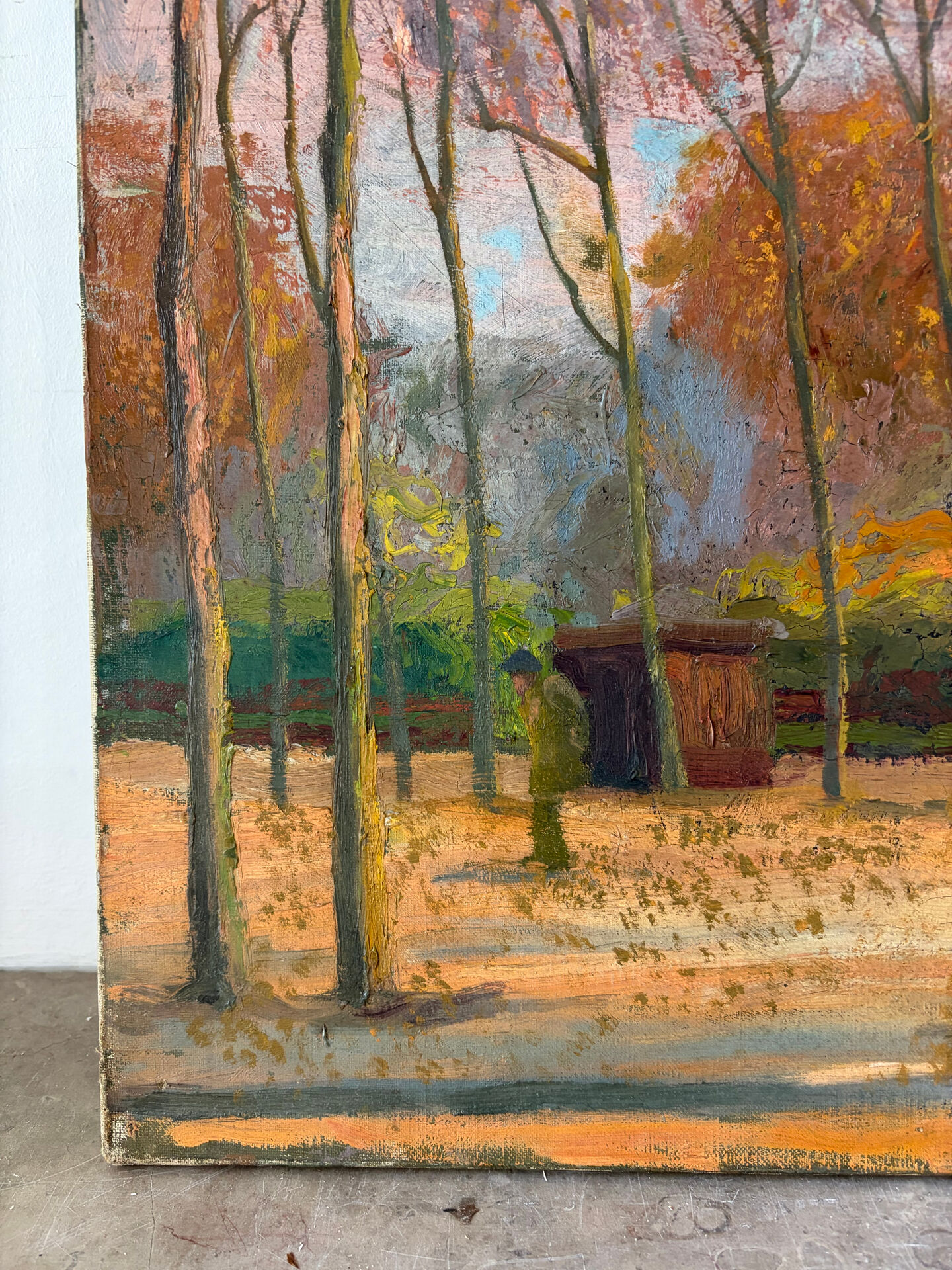The Luxembourg Garden in Paris, oil on canvas signed.