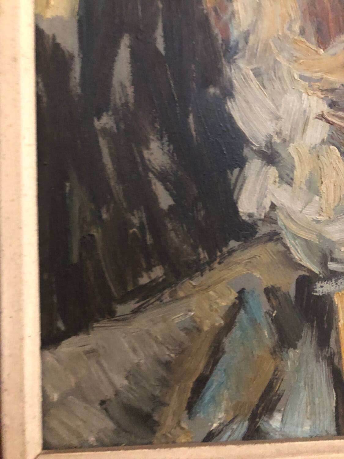 Oil on panel portrait of an old bearded man