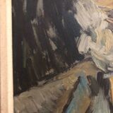 Oil on panel portrait of an old bearded man