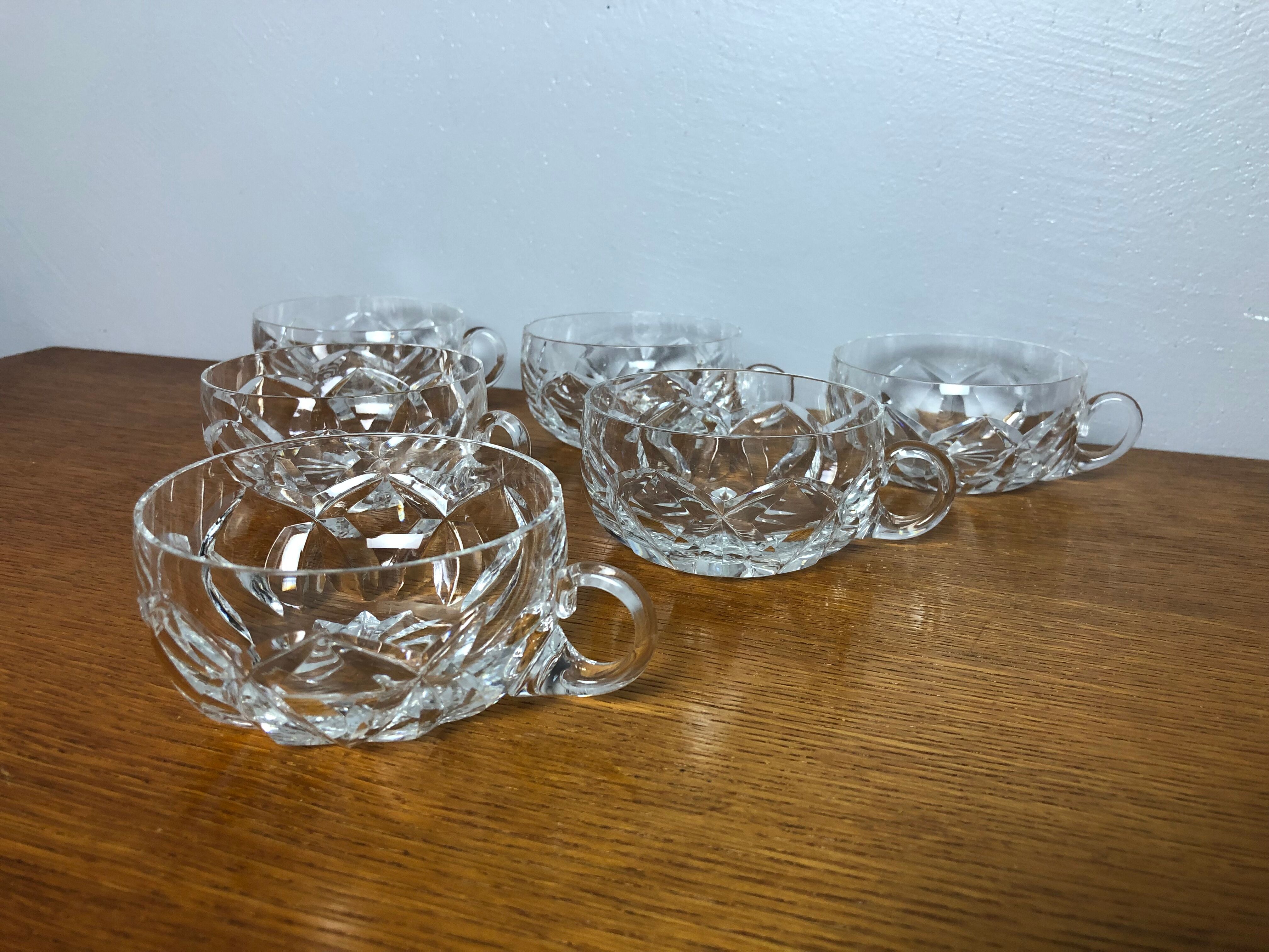 6 Cups Saint Louis Crystal