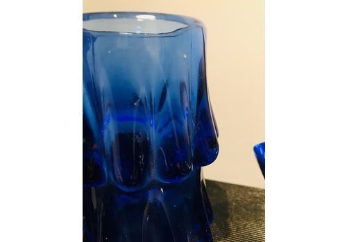 Blue Art Glass Vases By Jiri Brabec For Sklo Union Rosice   1970 S