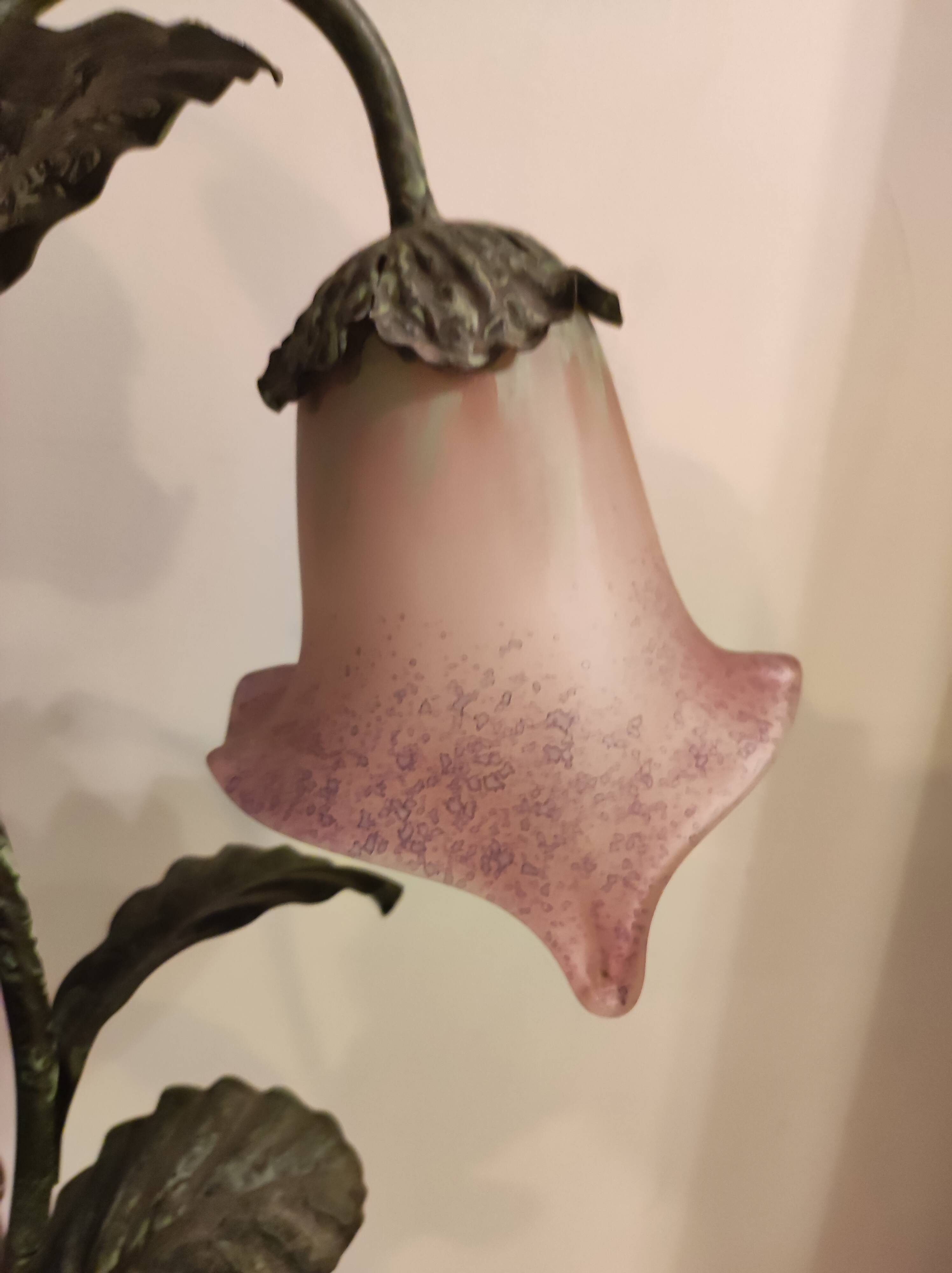 Lamp 3 tulips glass paste