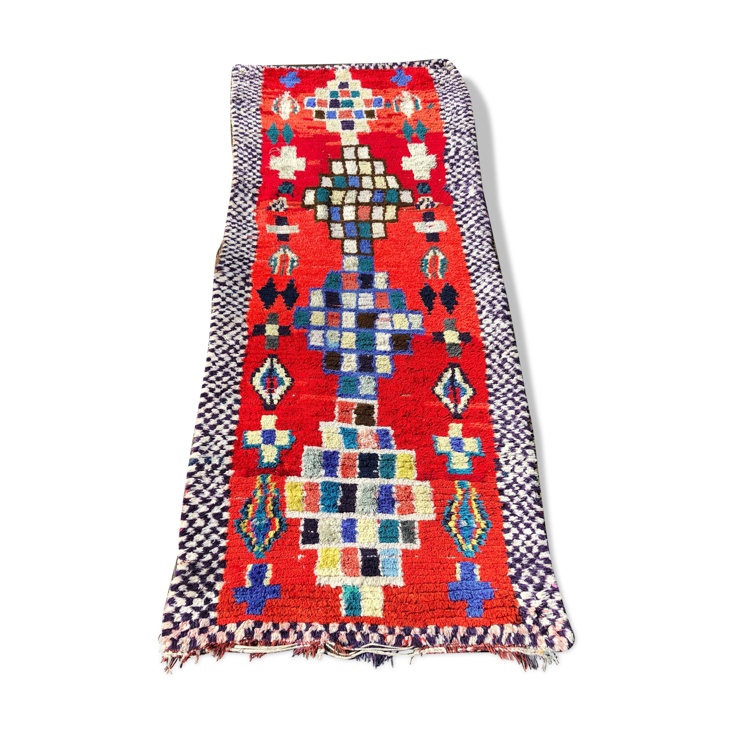 Berber carpet boucherouite 260 x 95 cm