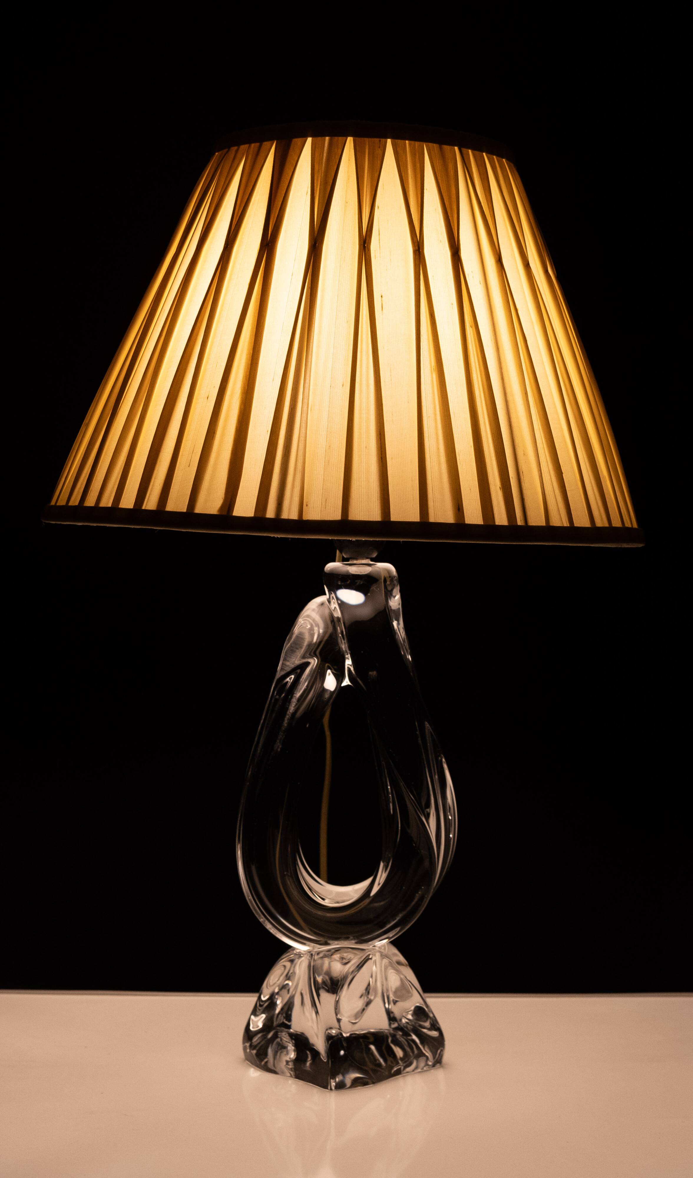 Daum France Crystal Glass table lamp 1965