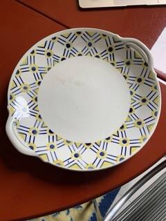 Set of two iron earthenware dishes from the 1930s