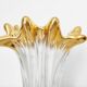 Splash-shaped crystal vase with gold rim